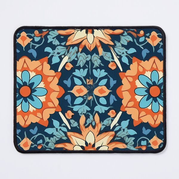 Item preview, Blue and Orange Floral Pattern designed and sold by GiveMeMood.