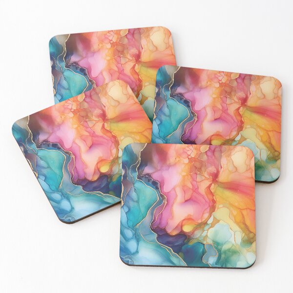 Item preview, Abstract rainbow alcohol ink style artwork designed and sold by KaitJDesign.