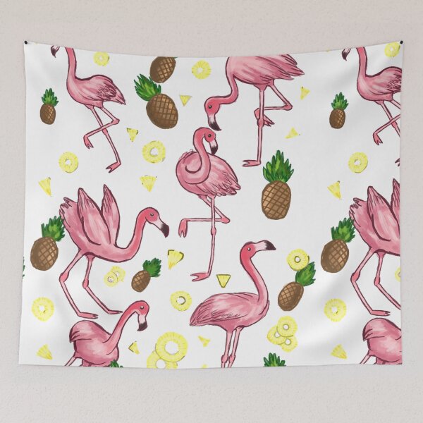 Item preview, Pink Flamingos with Pineapples - Summer Vibe Design designed and sold by BunnyBizarre.