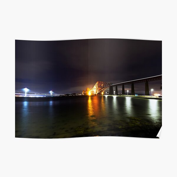 Enchanted Trails: Queensferry Bridge in Long-Exposure Poster