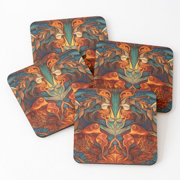 Item preview, Art Nouveau Fire Breathing Dragon Pattern designed and sold by druidwolfart.