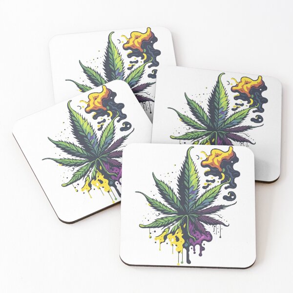 Item preview, A cannabis leaf with color elements designed and sold by ZirumsGarden.