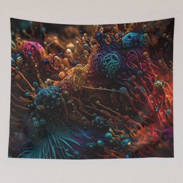 Aperçu de l'œuvre Beauté microscopique : monde abstrait complexe et vibrant #6 créée et vendue par PopPopGfx.