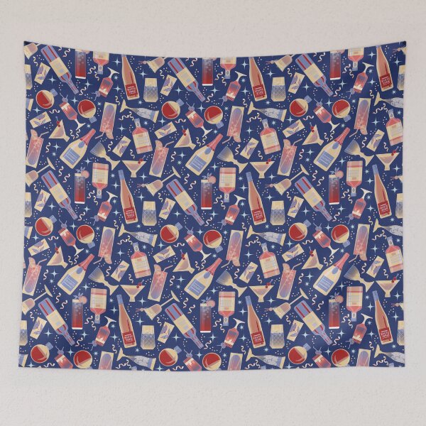 Item preview, COCKTAIL PARTY- Navy designed and sold by Carina Parry Studios.