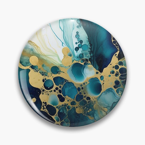 Item preview, Abstract green and blue alcohol ink style artwork designed and sold by KaitJDesign.
