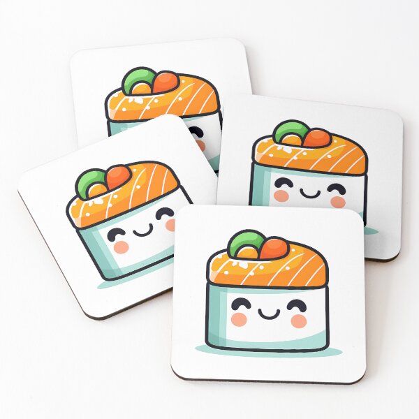 Item preview, Cute sushi roll with smiley face sticker. designed and sold by nadyushka-art.