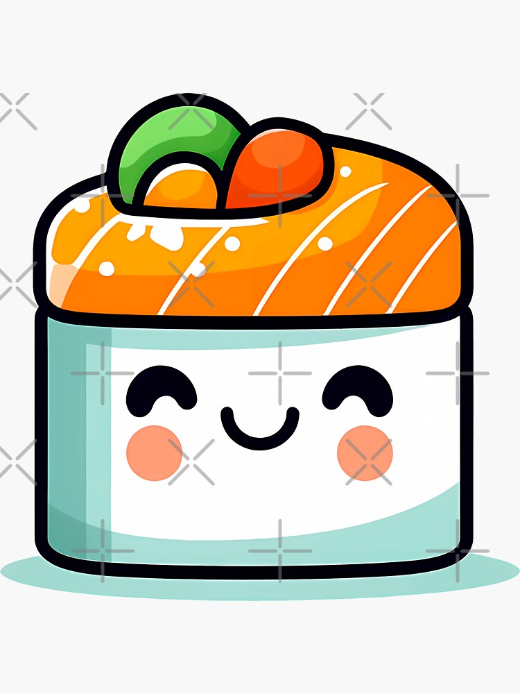 Sticker for Sale mit Süße Sushi-Rolle mit Smiley-Aufkleber. von  nadyushka-art