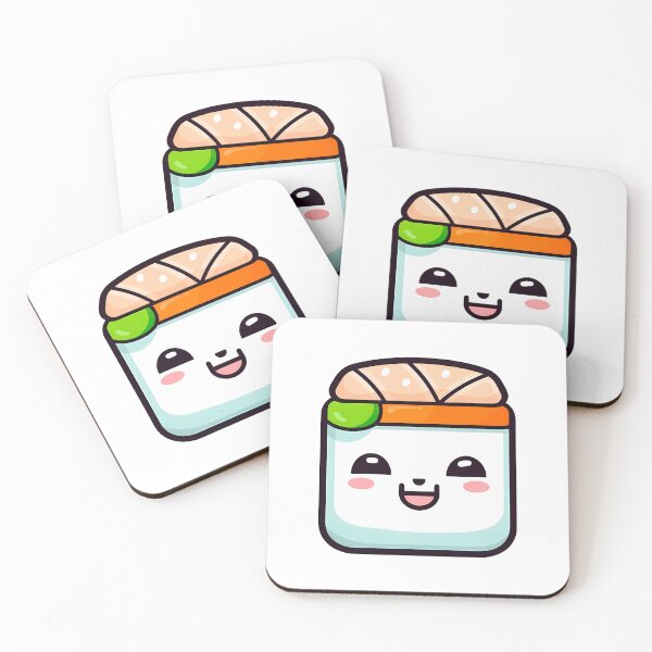 Item preview, Cute sushi roll with smiley face sticker. designed and sold by nadyushka-art.