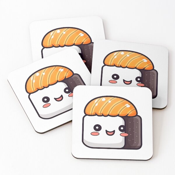 Item preview, Cute sushi roll with smiley face sticker. designed and sold by nadyushka-art.