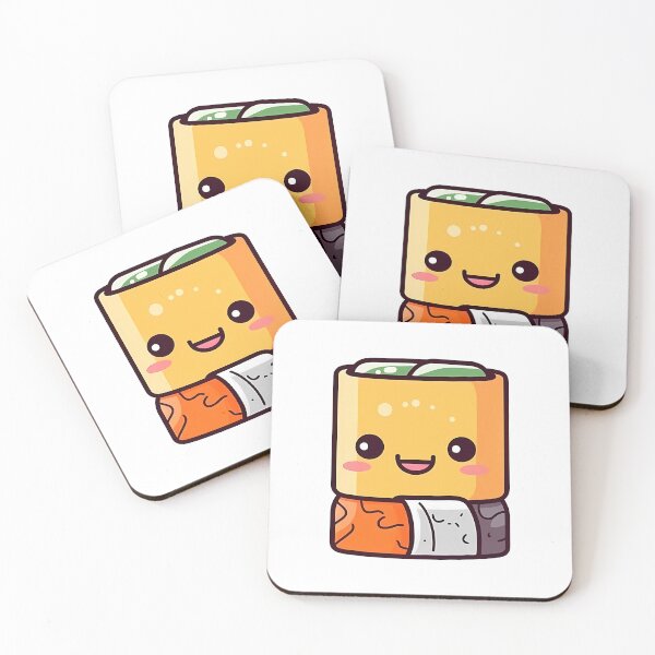 Item preview, Cute sushi roll with smiley face sticker. designed and sold by nadyushka-art.