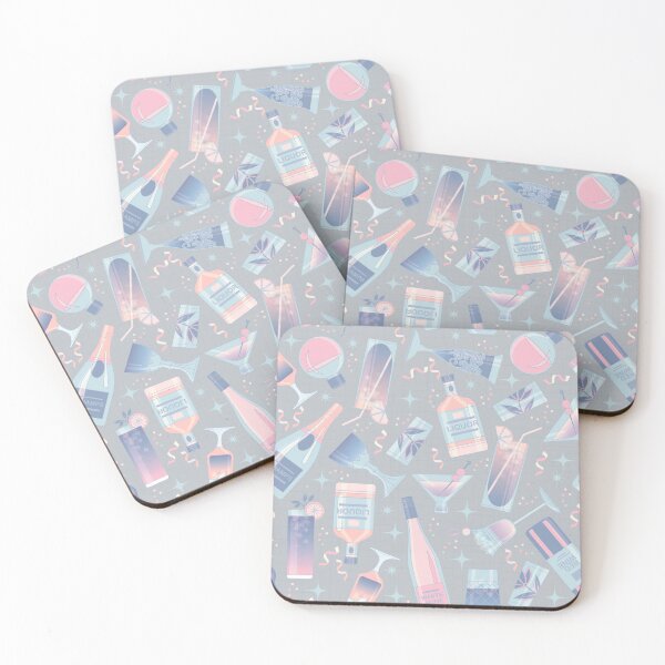 Item preview, COCKTAIL PARTY- Pink & Grey designed and sold by Carina Parry Studios.