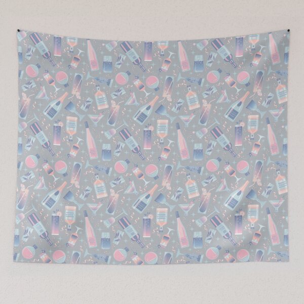 Item preview, COCKTAIL PARTY- Pink & Grey designed and sold by Carina Parry Studios.
