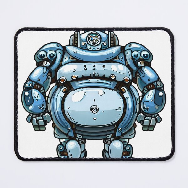 Item preview, Hefty boar steampunk sumo wrestler robot in blue and silver designed and sold by Edekad.