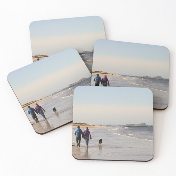 Item preview, Beachside Bliss: Couple and Dog Stroll along Dunbar Beach designed and sold by NatureSouvenirs.