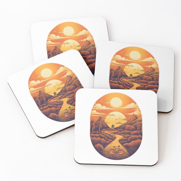 Item preview, orange landscape with bicycle - Different logo size, position? Email me -  designed and sold by Picture-Art.