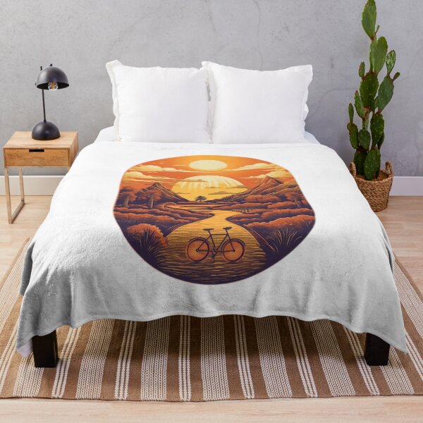Item preview, orange landscape with bicycle - Different logo size, position? Email me - designed and sold by Picture-Art.