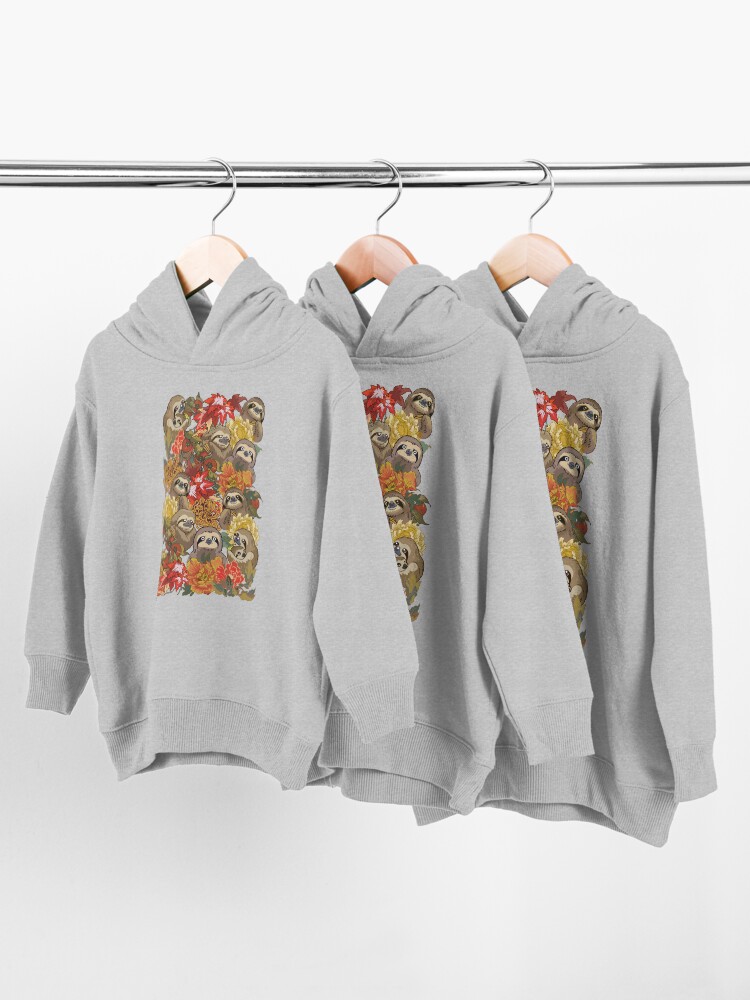 Alternate view of Because Sloths Autumn Toddler Pullover Hoodie