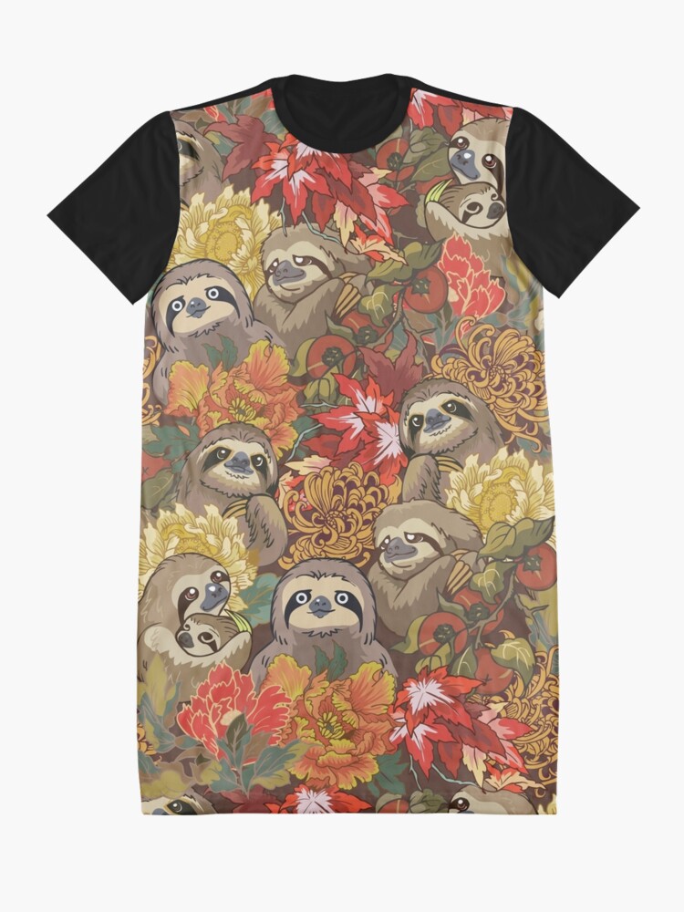 Alternate view of Because Sloths Autumn Graphic T-Shirt Dress