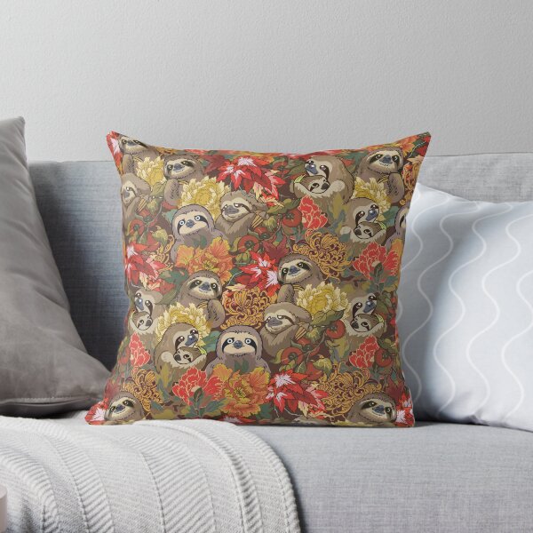 Because Sloths Autumn Throw Pillow