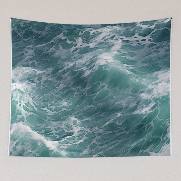 Item preview, Blue ocean waves aerial view designed and sold by CreativeJunglee.