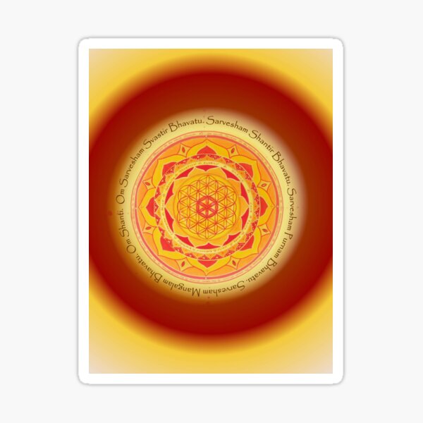 Sarvesham Mantra Flower of life, Blume des Lebens, Lebensblume Sticker