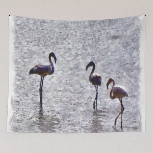Item preview, We Are The Three Flamingos Watercolor  designed and sold by taiche.