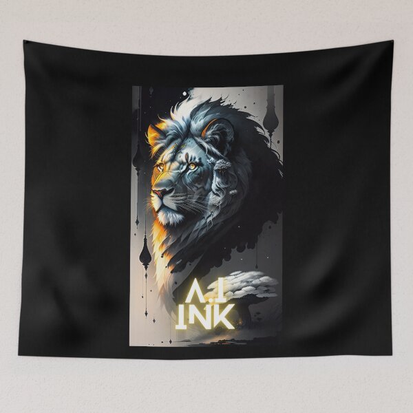 Item preview, A.I INK | Lion x Mushroom Fantasy Art Aesthetic designed and sold by AI-INK.
