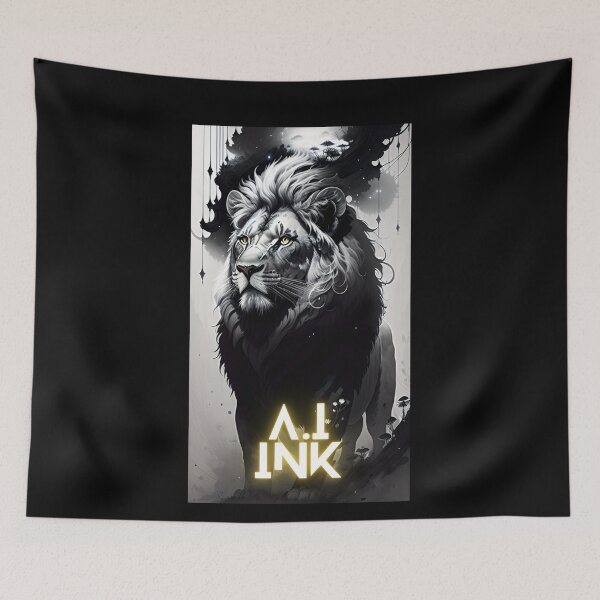 Item preview, A.I INK | Lion x Mushroom Fantasy Art Aesthetic designed and sold by AI-INK.