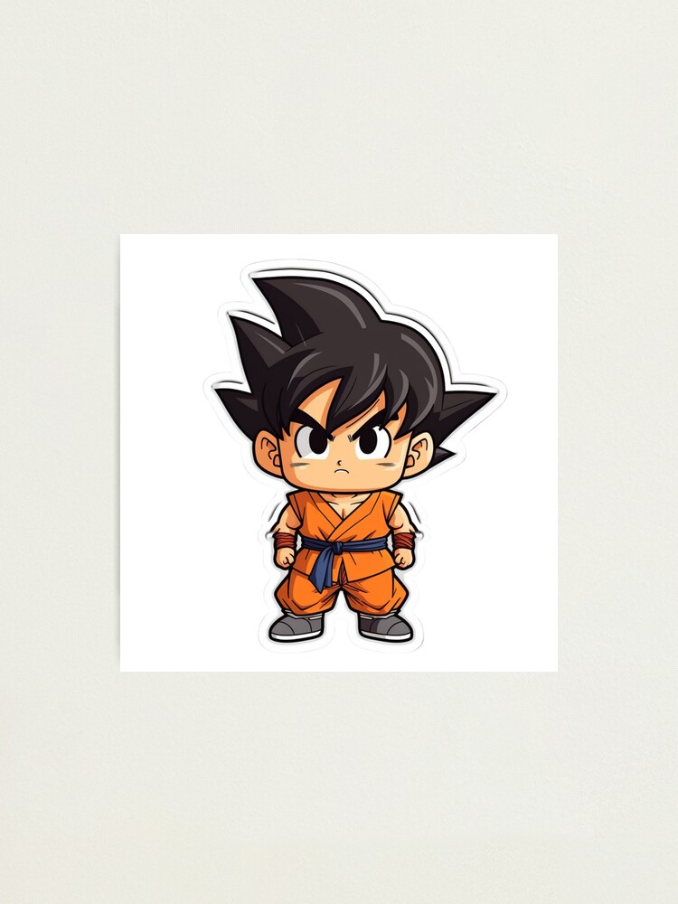 Impression photo for Sale avec l'œuvre « Autocollant Dragonball - Goku  Chibi 2 » de l'artiste PuppyPals3