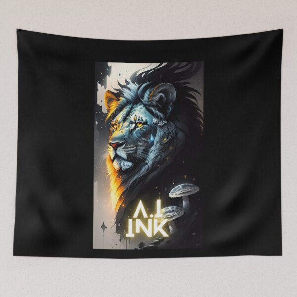 Item preview, A.I INK | Lion x Mushroom Fantasy Art Aesthetic designed and sold by AI-INK.