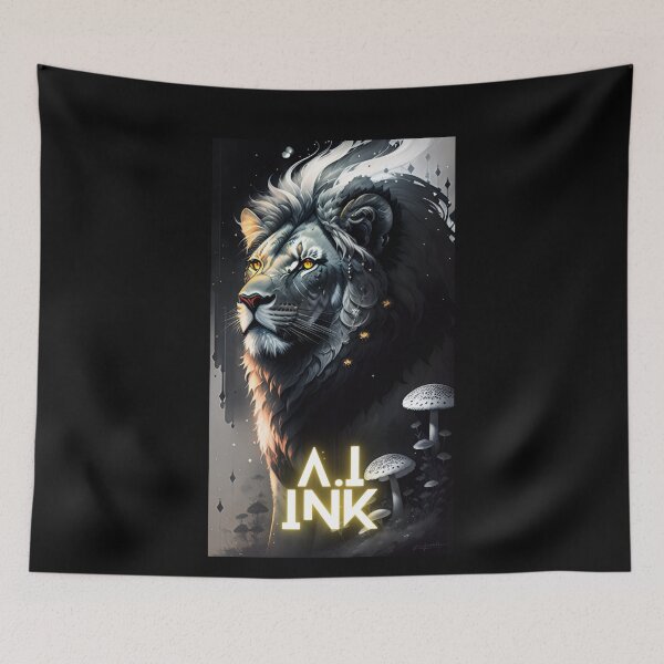 Item preview, A.I INK | Lion x Mushroom Fantasy Art Aesthetic designed and sold by AI-INK.