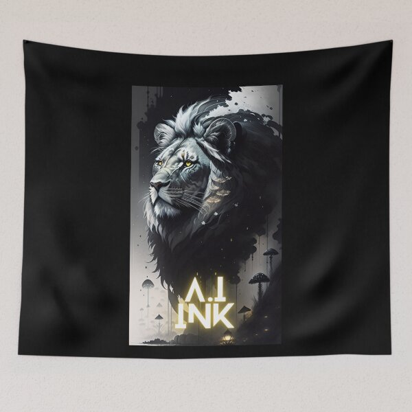 Item preview, A.I INK | Lion x Mushroom Fantasy Art Aesthetic designed and sold by AI-INK.