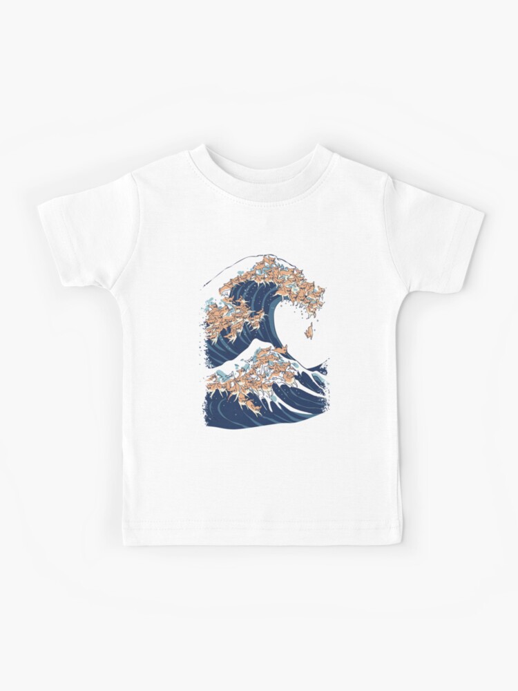 Thumbnail 1 of 2, Kids T-Shirt, The Great Wave of Chihuahua designed and sold by Huebucket.