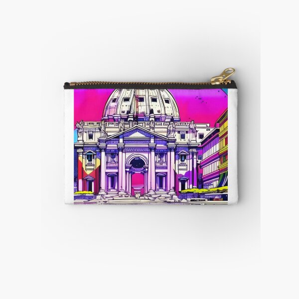 Item preview, rome, vatican, building, architecture, dome, drawing, retro, retro futuristic, futuristic, future, purple, drawing of rome in a retro futuristic way designed and sold by JAG2B.