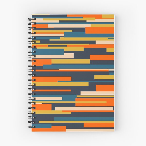 Item preview, Wright Geometric Mid Century Modern Abstract Pattern Blue Orange Mustard designed and sold by kierkegaard.