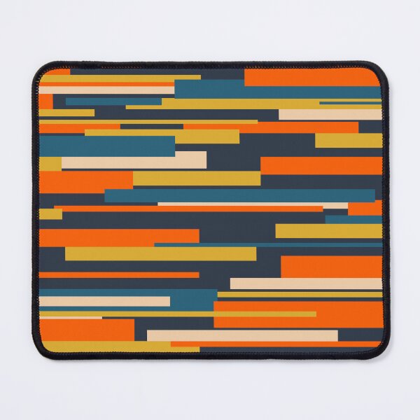 Item preview, Wright Geometric Mid Century Modern Abstract Pattern Blue Orange Mustard designed and sold by kierkegaard.
