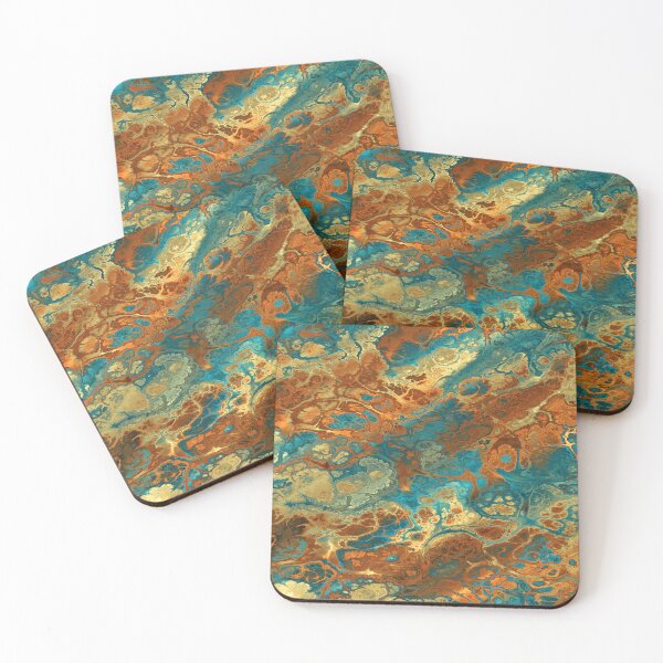 Item preview, Teal Blue & Copper Abstract designed and sold by Trevor Hirst.