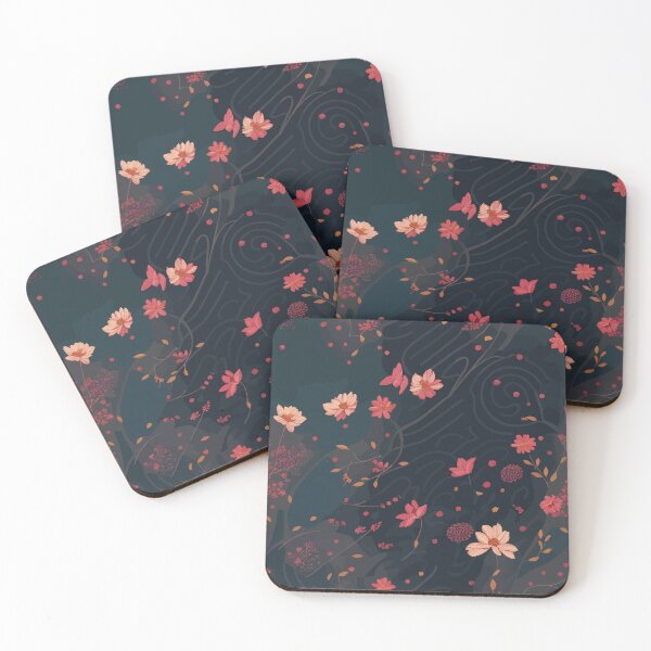 Item preview, Seamless Patterns of flowers with dark background designed and sold by GloriousChoice.
