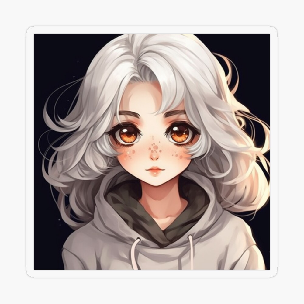 Cute Grey Hair Anime Frog Girl Poster for Sale by PatternzPro