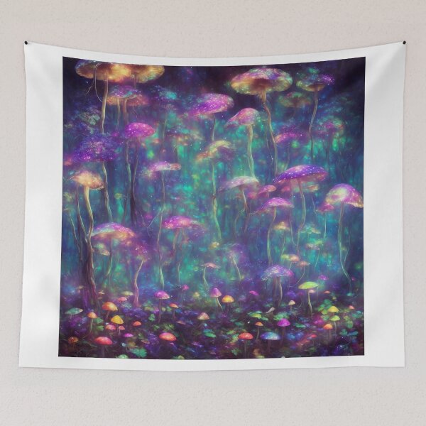 Item preview, Mushroom Forest Dreamy and Glowing Forest with Detailed Face designed and sold by RedArtG09.