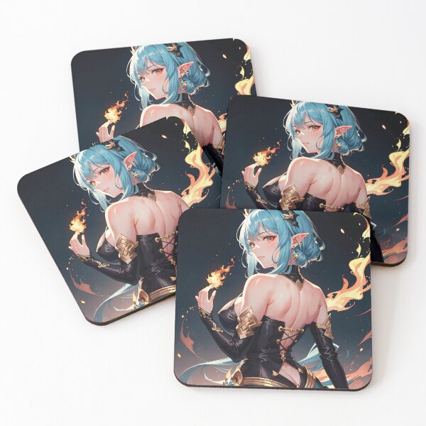 Item preview, A Fiery Anime Tiefling Girl designed and sold by ByteyCreatives.