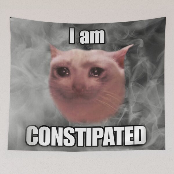 Item preview, I am Constipated - Funny Crying Cat Meme - Dad Joke Humor Absurdity designed and sold by StylishPlatypus.