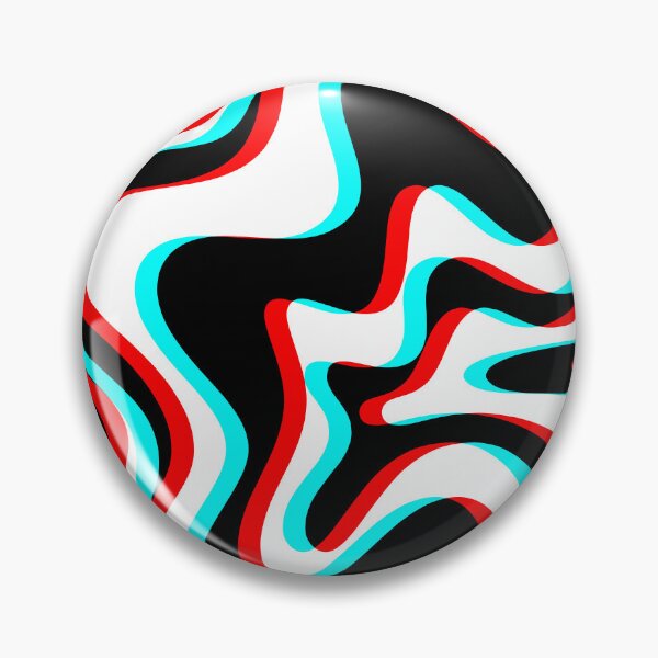 Item preview, Trippy Glitch Retro Liquid Swirl Abstract Pattern Black White Red Cyan designed and sold by kierkegaard.