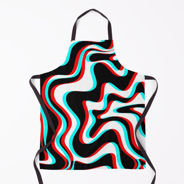 Item preview, Trippy Glitch Retro Liquid Swirl Abstract Pattern Black White Red Cyan designed and sold by kierkegaard.