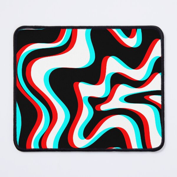 Item preview, Trippy Glitch Retro Liquid Swirl Abstract Pattern Black White Red Cyan designed and sold by kierkegaard.