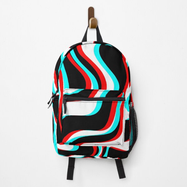 Item preview, Trippy Glitch Retro Liquid Swirl Abstract Pattern Black White Red Cyan designed and sold by kierkegaard.