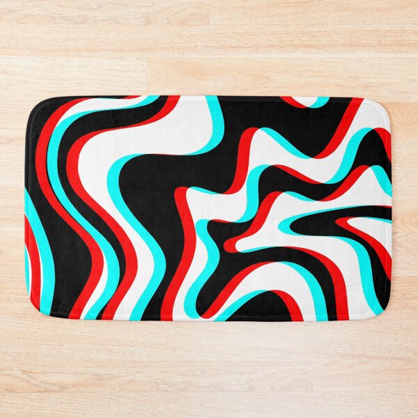 Item preview, Trippy Glitch Retro Liquid Swirl Abstract Pattern Black White Red Cyan designed and sold by kierkegaard.