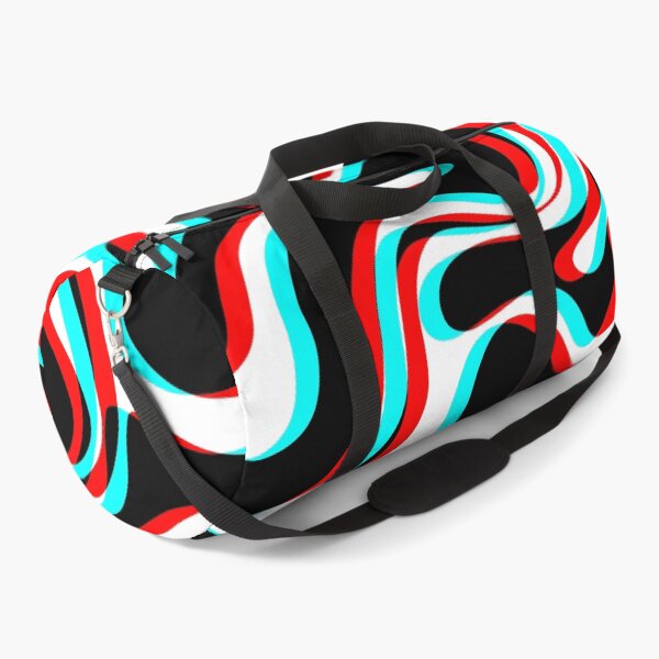 Item preview, Trippy Glitch Retro Liquid Swirl Abstract Pattern Black White Red Cyan designed and sold by kierkegaard.