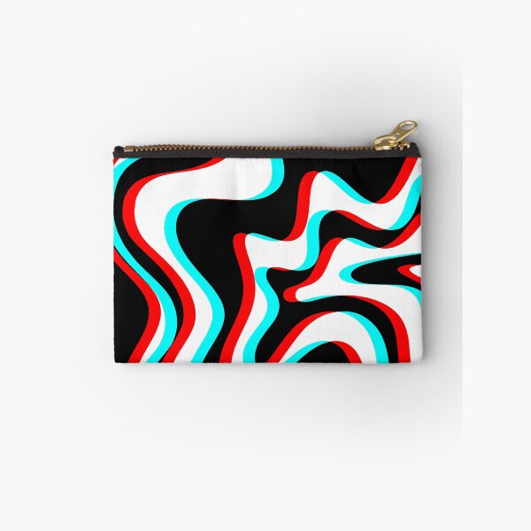 Item preview, Trippy Glitch Retro Liquid Swirl Abstract Pattern Black White Red Cyan designed and sold by kierkegaard.