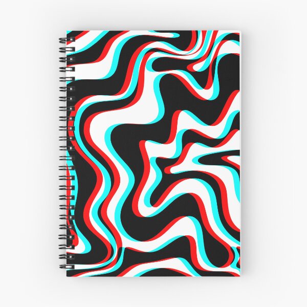 Item preview, Trippy Glitch Retro Liquid Swirl Abstract Pattern Black White Red Cyan designed and sold by kierkegaard.